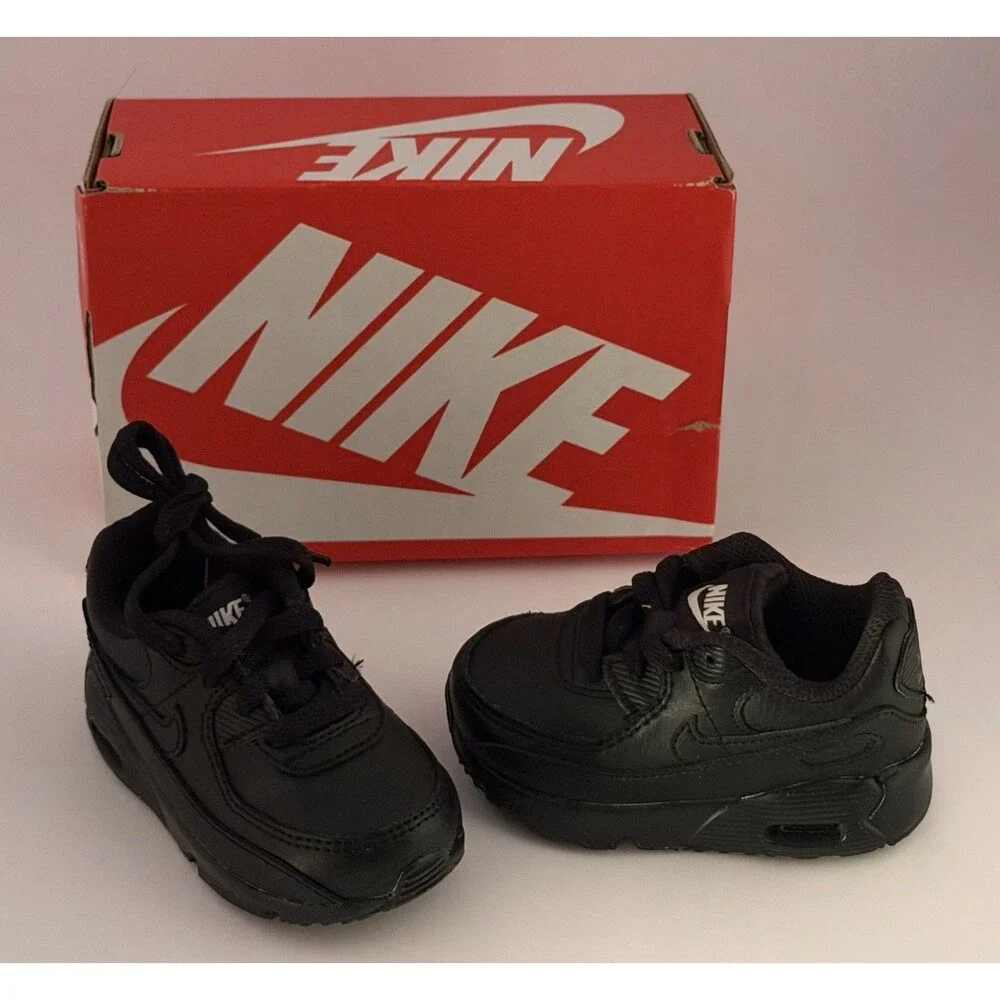 Nike Air Max 90 Toddler Size 4C Black Athletic Running Walking Shoes Sneakers